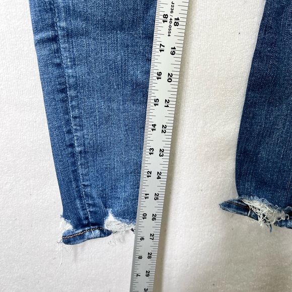 American Eagle Distressed hi-Rise Jegging Crop Jeans Womens 2 Stretch Denim 2567 - Picture 7 of 11